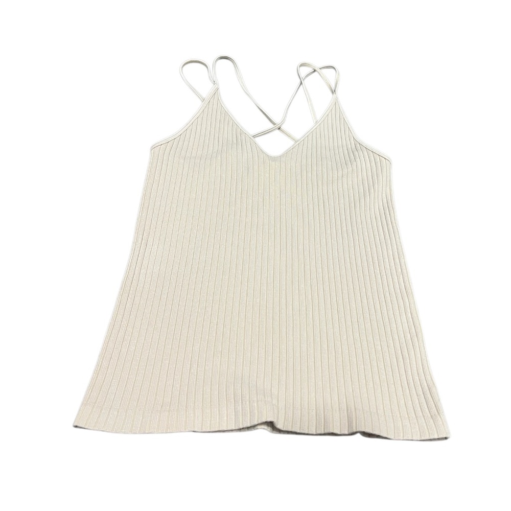 By Together Cream Ribbed Strappy Tank Top